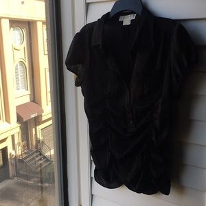 Black Michael Kors blouse with side zipper